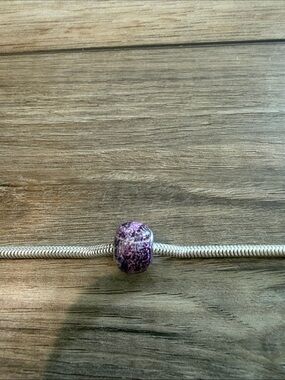 Marbled Purple Glass Bead Charm
